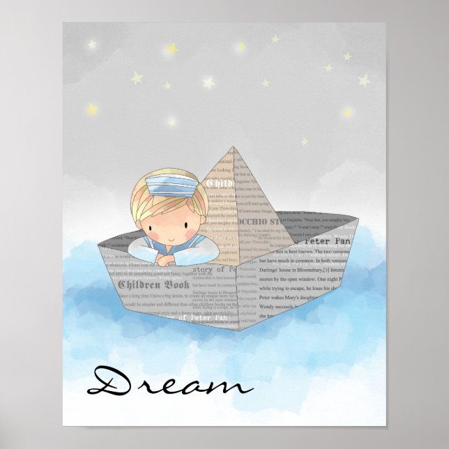 Little Boy Dreaming Poster (Front)