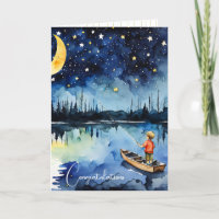 Little Boy Fishing for New Baby Congratulations