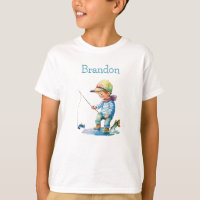 Little Boy Fishing Illustration Personalised