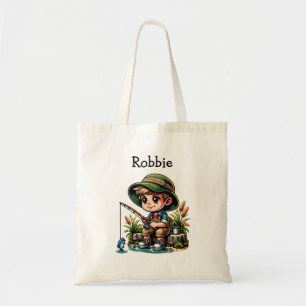 Little Boy Fishing Personalised Tote Bag