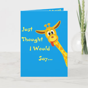 Little Boy Giraffe Birthday Card