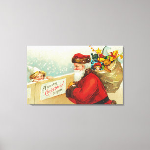 Little Boy Looking Over the Fence Canvas Print