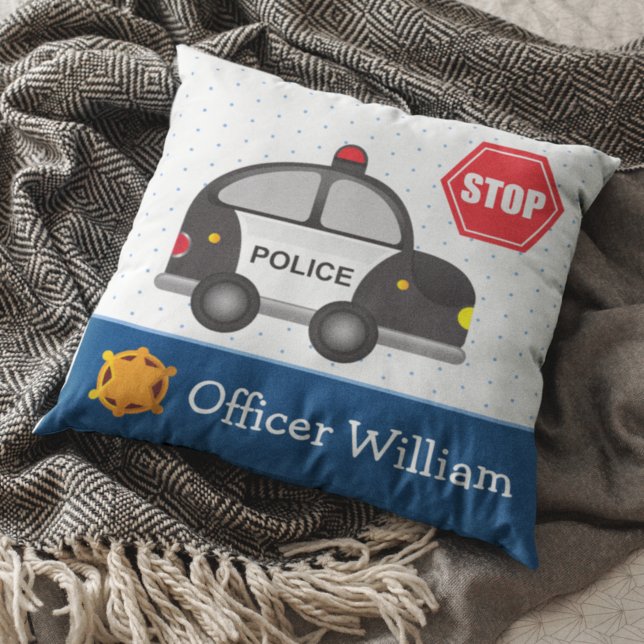 Little Boy Police Officer and Car Cushion (Creator Uploaded)