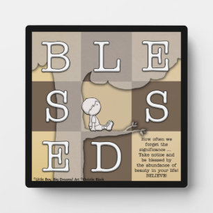 Little Boy Sits in Tree-Blessed By Beauty Plaque
