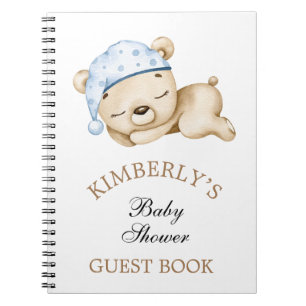  Little Boy Teddy Bear Baby Shower Personalised Notebook