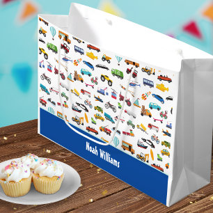 Little Boy Things That Move Vehicle Cars Kid Large Gift Bag