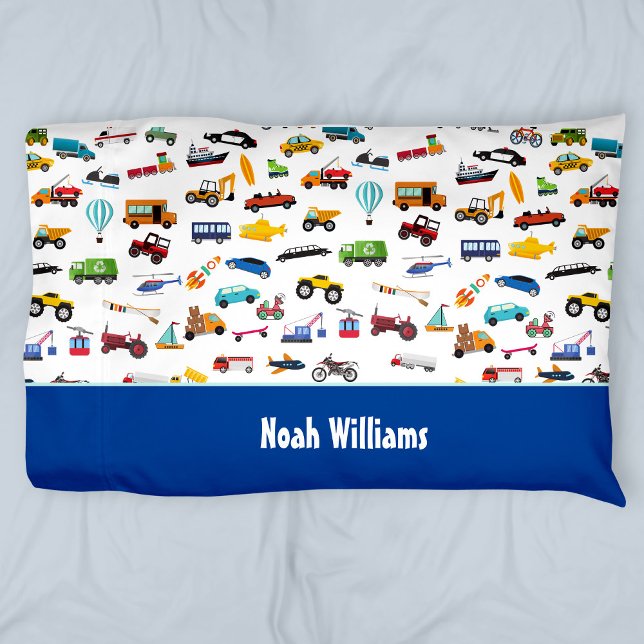 Little Boy Things That Move Vehicle Cars Kid Pillowcase (Creator Uploaded)