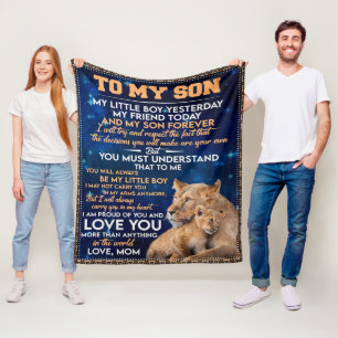 Little Boy Yesterday Friend Today-Lion Mum To Son Fleece Blanket