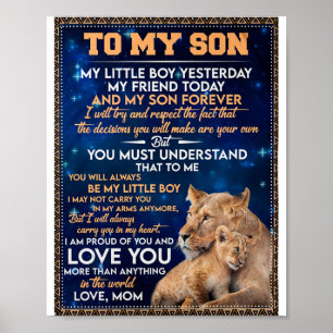 Little Boy Yesterday Friend Today-Lion Mum To Son Poster