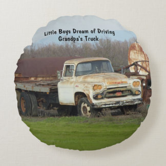 Little Boys Dreaming of Driving GPA's Truck Pillow