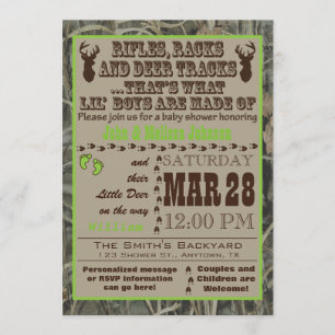 Little Boys Hunting Camo Baby Shower Invitations L