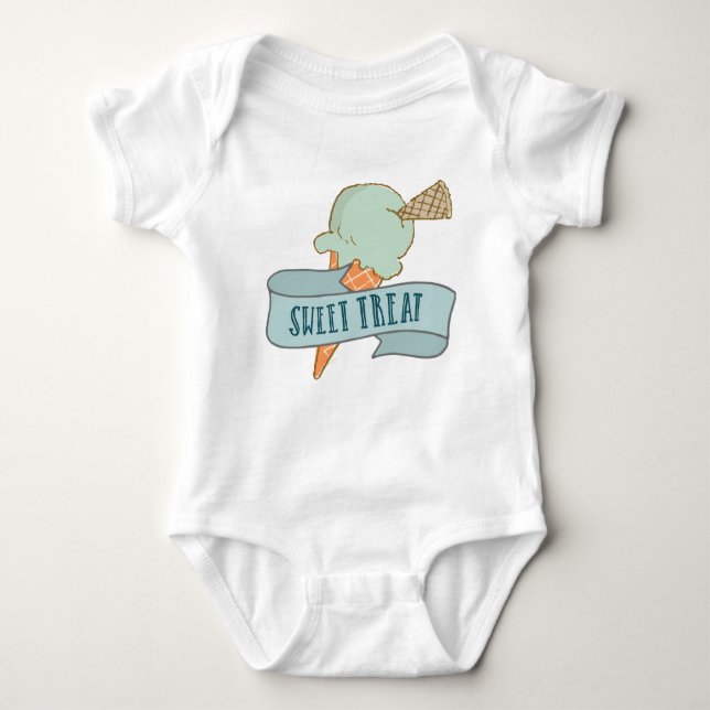 Little Boys Love Ice Cream Baby Bodysuit (Front)