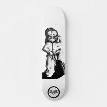 Little Brat cool kid black and white drawing