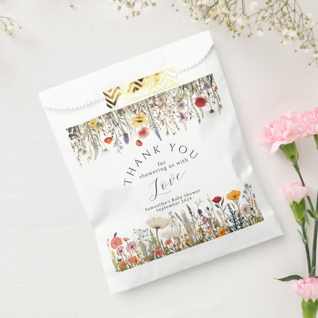 Little Bright Wildflower Flower Baby Shower Favour Bags (Sealed)