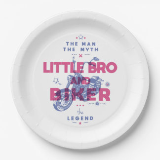 Little bro and biker the man the myth the legend paper plate