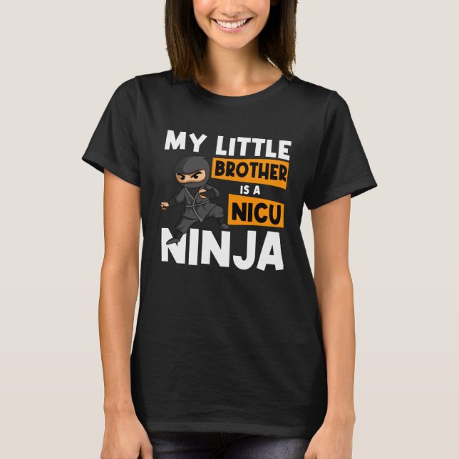 Little Brother Baby Bro Lil Kid Younger Sibling Ni T-Shirt (Front)
