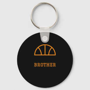 Little Brother Biggest Fan Basketball Key Ring