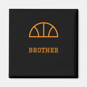 Little Brother Biggest Fan Basketball Magnet