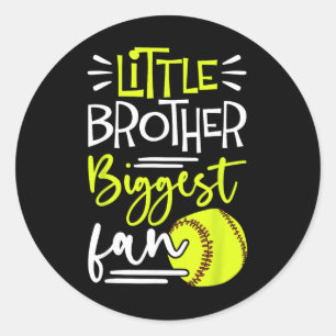 Little Brother Biggest Fan Softll, Softll Boys _3  Classic Round Sticker