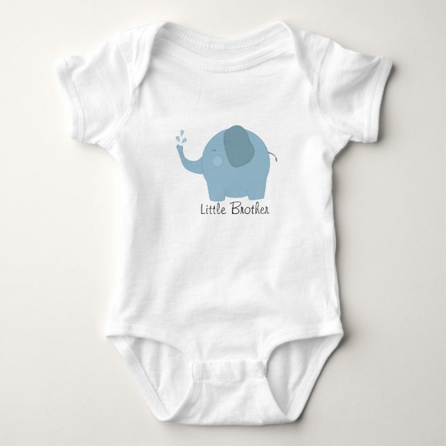 Little Brother Blue Elephant Baby Tee (Front)