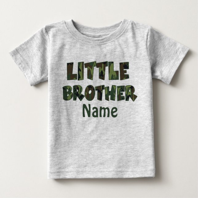 Little Brother Camo Personalised Shirt (Front)