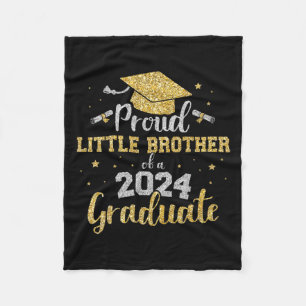Little Brother Cl 2024 Graduate Senior Graduation  Fleece Blanket