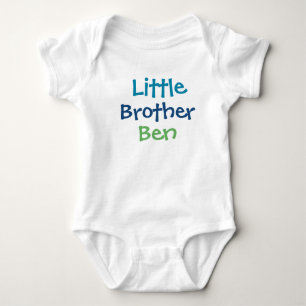 Little Brother Colorful Monogram Boys Baby  Bodysuit