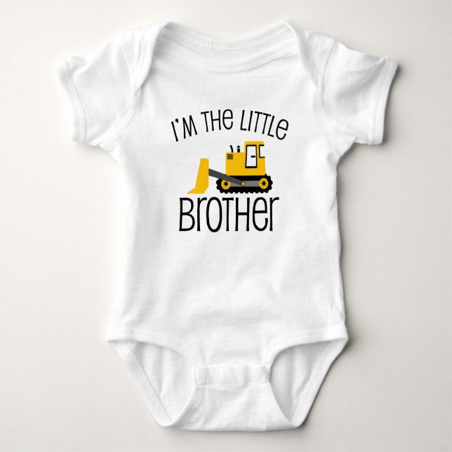 Little Brother Construction Front Loader Baby Bodysuit (Front)