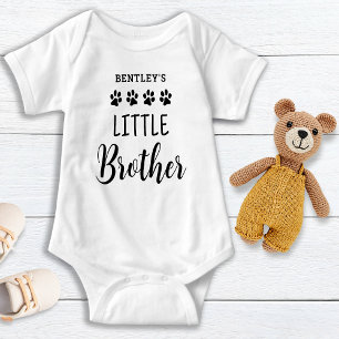 Little Brother Cute Personalised Pet Dog Lover Baby Bodysuit