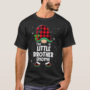 Little Brother Gnome Buffalo Plaid Christmas Match T-Shirt