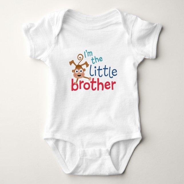 little brother Monkey Baby Bodysuit (Front)