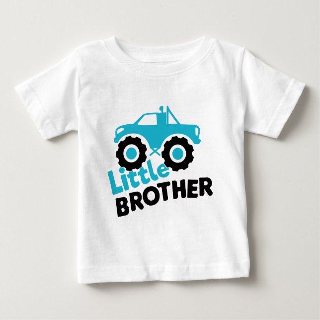 Little Brother Monster Truck Baby T-Shirt (Front)