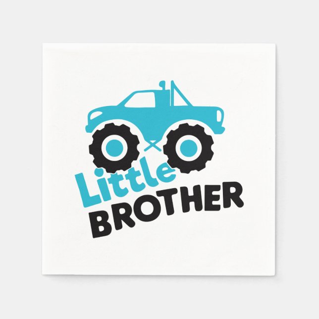 Little Brother Monster Truck Napkin (Front)