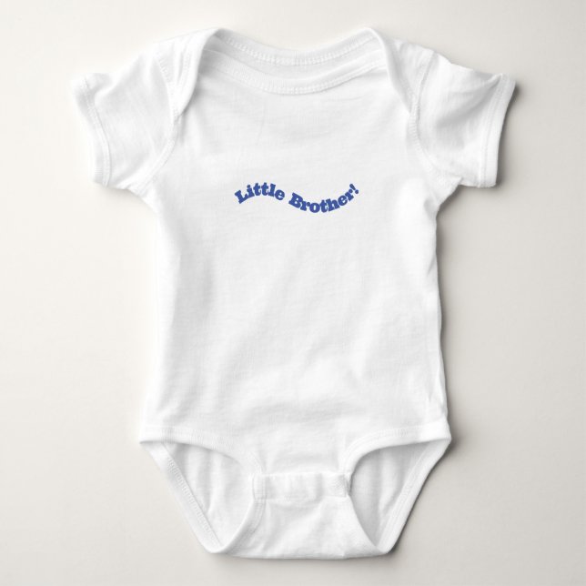 Little Brother New Baby Newborn Quote Baby Romper Bodysuit (Front)