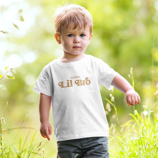 Little Brother Personalised Pregnancy Reveal Boy Toddler T-Shirt (Creator Uploaded)