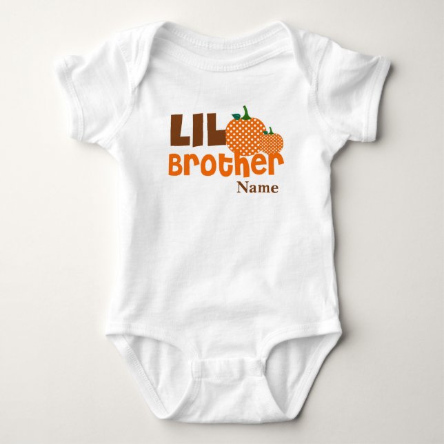 Little Brother Pumpkin Personalised Shirt (Front)