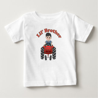 Little Brother Red Tractor Baby T-Shirt