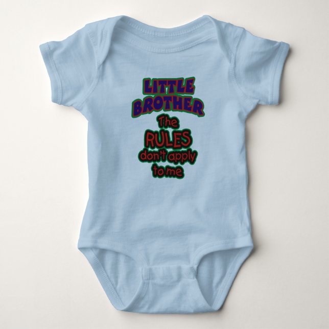 Little Brother Rules Baby Bodysuit (Front)