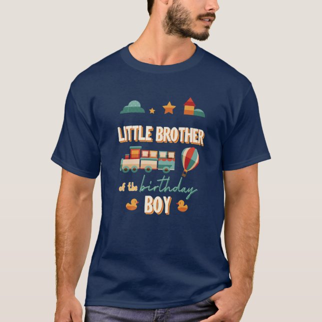 Little Brother The Birthday Boy Train Theme Matchi T-Shirt (Front)