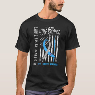 Little Brother Type One Diabetes Awareness Ribbon  T-Shirt