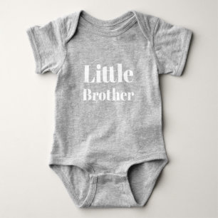 Little brother white text  cute  baby bodysuit