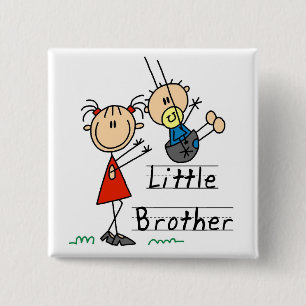 Little Brother with Big Sister Tshirts 15 Cm Square Badge