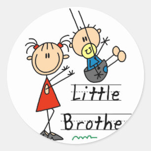 Little Brother with Big Sister Tshirts Classic Round Sticker