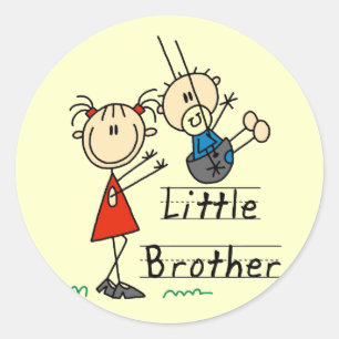 Little Brother with Big Sister Tshirts Classic Round Sticker