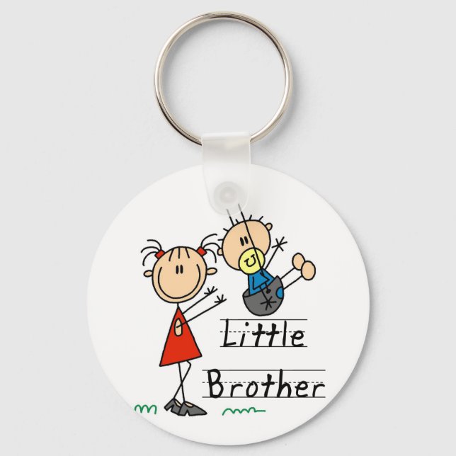 Little Brother with Big Sister Tshirts Key Ring (Front)