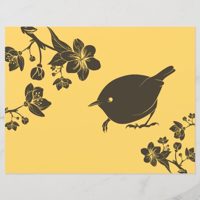 Little Brown Bird Journal Scrapbook Paper (Front)