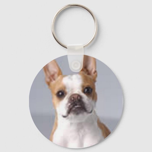 Little Brown Boston Terrier Keychain (Front)