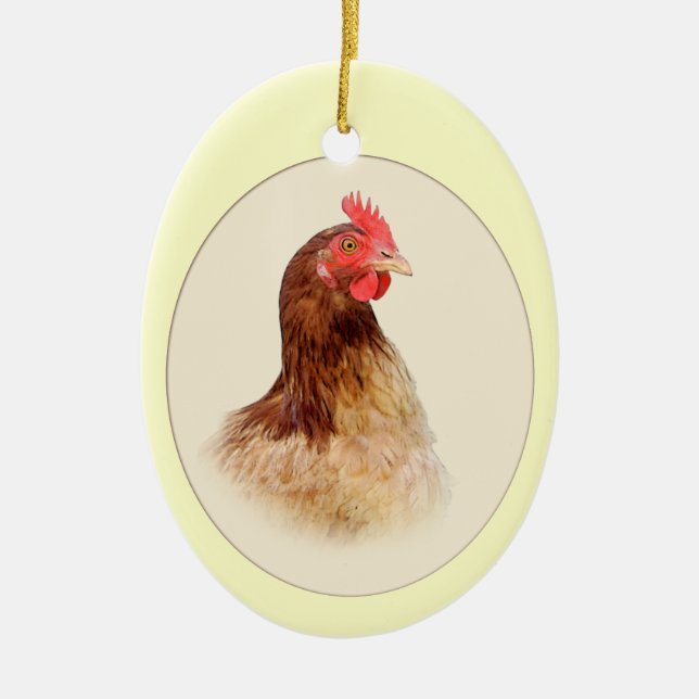 Little Brown Hen Ornament (Front)