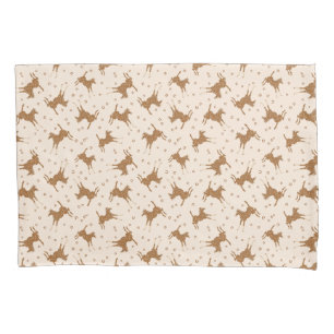 Little Brown Horses - on salmon pink.  Pillowcase