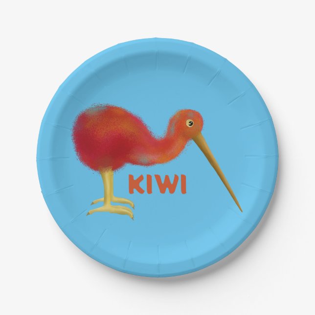 Little brown kiwi paper plate (Front)